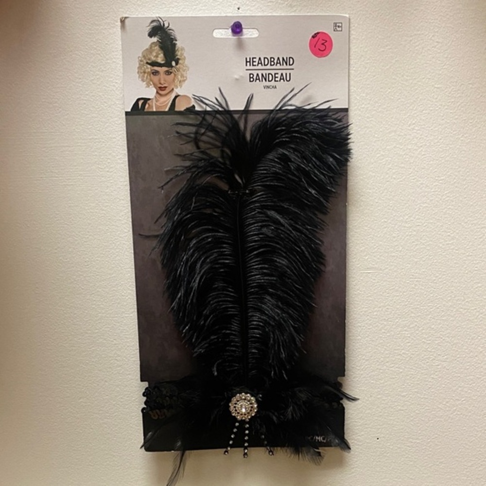 Elegant Black Feather Headband Halloween costume accessory